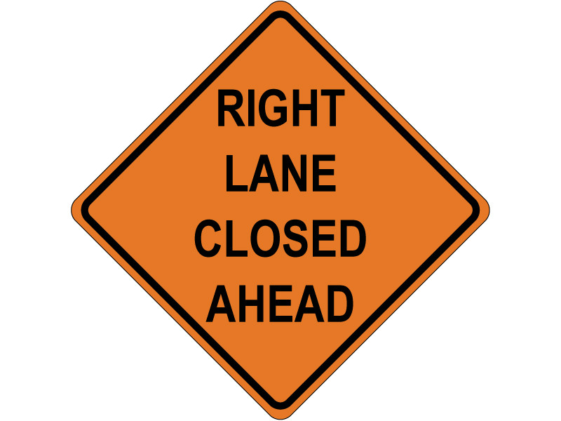Right Lane Closed Ahead